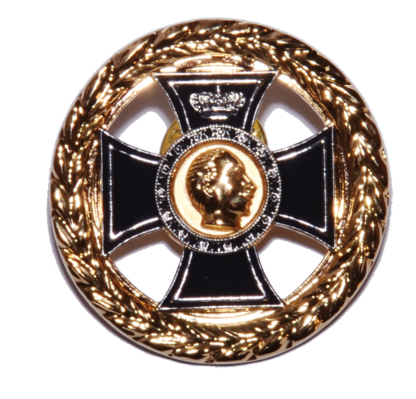 Anstecker "Kaiser Wilhelm II. im goldenen Lorbeerkranz"