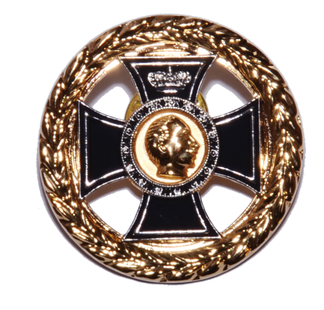 Anstecker "Kaiser Wilhelm II. im goldenen Lorbeerkranz"