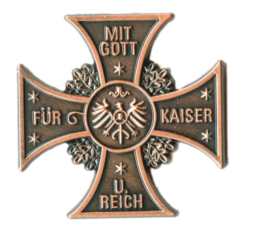 Anstecker Patriotisches Kreuz "Mit Gott für Kaiser und Reich"