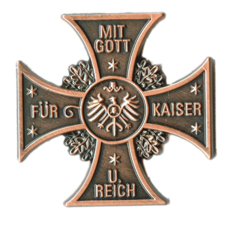 Anstecker Patriotisches Kreuz "Mit Gott für Kaiser und Reich"