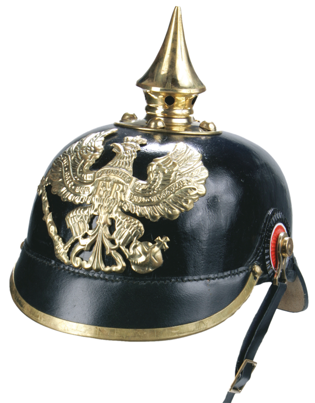 Preußische Pickelhaube, Reproduktion, Leder