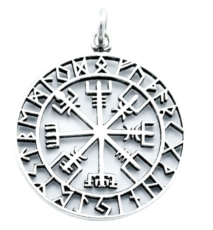 Anhänger "Vegvesir", silber