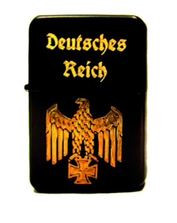 Feuerzeug schwarz "Deutsches Reich", vergoldet