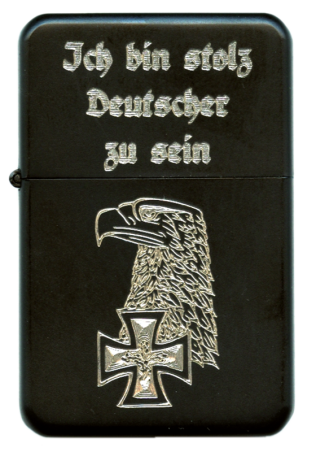 Feuerzeug schwarz "Ich bin stolz Deutscher zu sein"