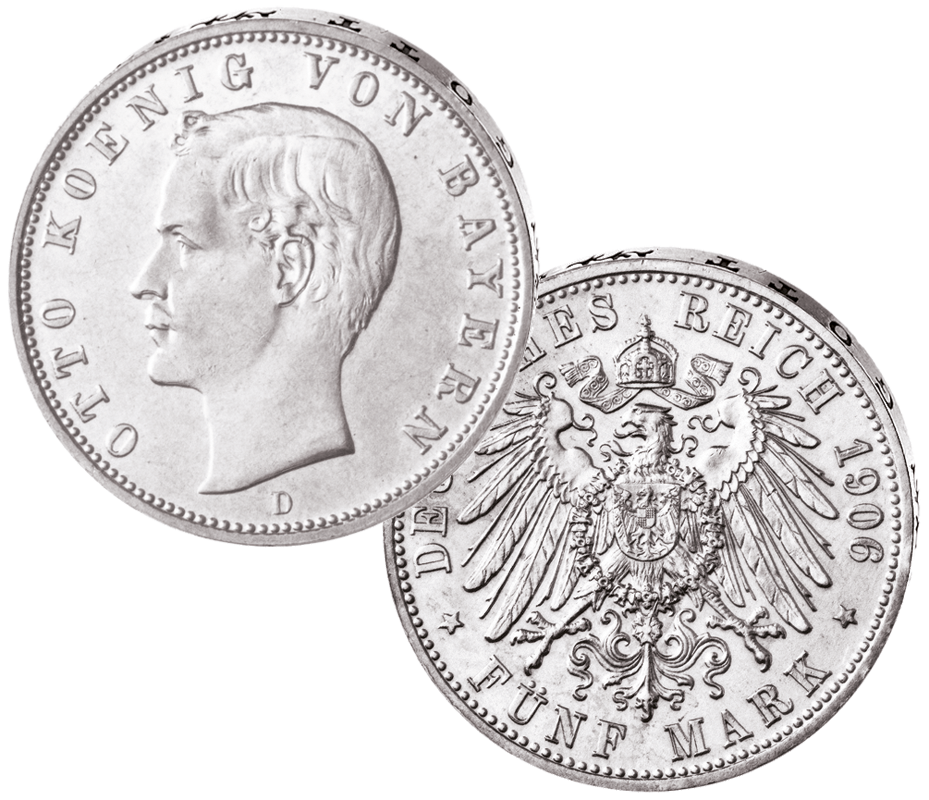 "Otto König von Bayern", 5 Mark
