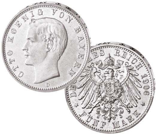 "Otto König von Bayern", 5 Mark