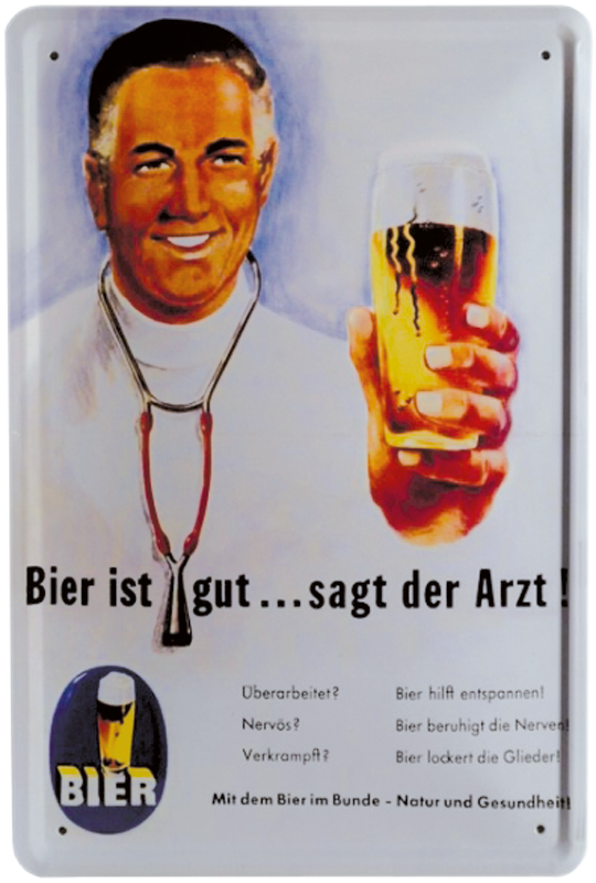 Blechschild "Bier ist gut, sagt der Arzt" 20x30 cm
