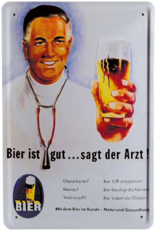 Blechschild "Bier ist gut, sagt der Arzt" 20x30 cm