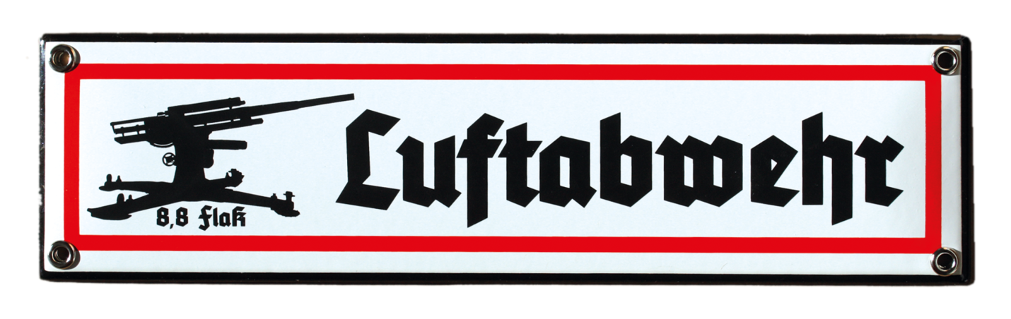 Blechschild "Luftabwehr" mit 8,8 Flak 8 x 30 cm