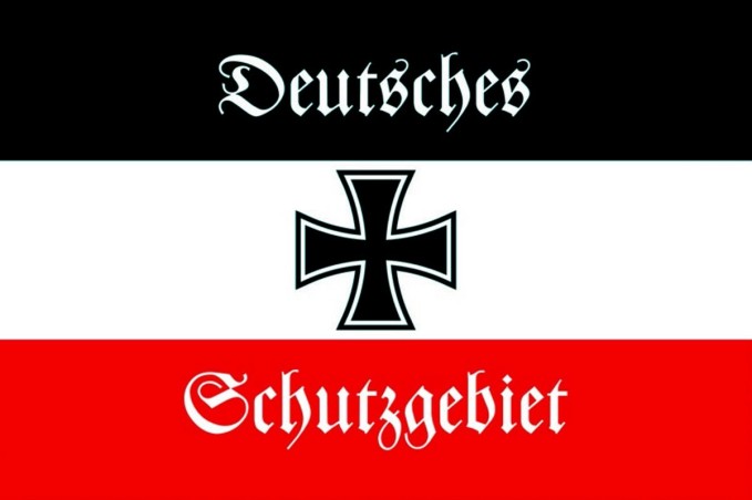 Blechschild "Deutsches Schutzgebiet" s-w-r