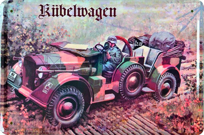 Blechschild "Kübelwagen"