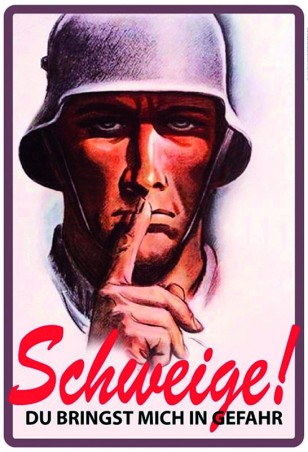 Blechschild "Schweige!", 20 x 30 cm