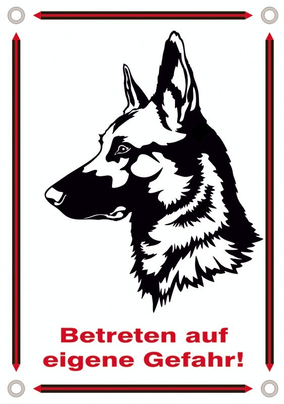 Emailleschild "Betreten auf eigene Gefahr!"