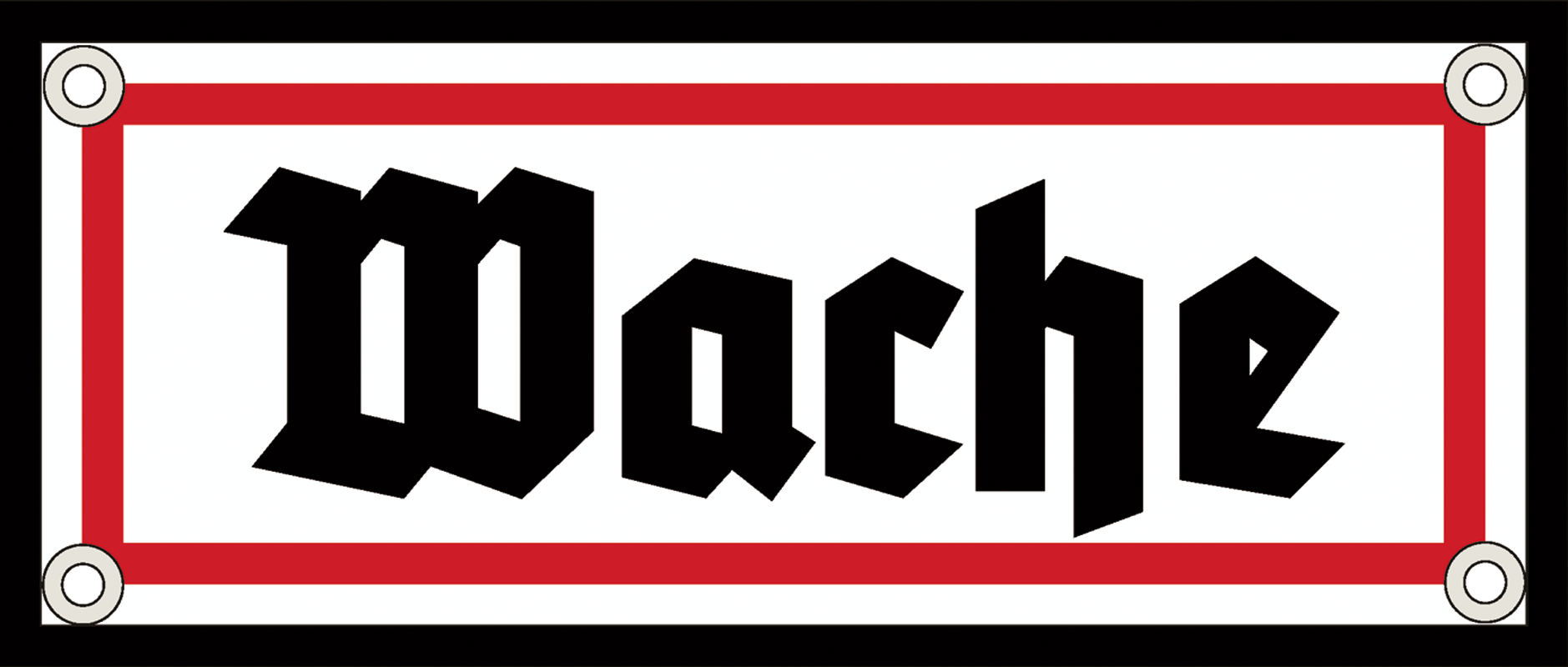 Emailleschild "Wache"  8 x 20 cm