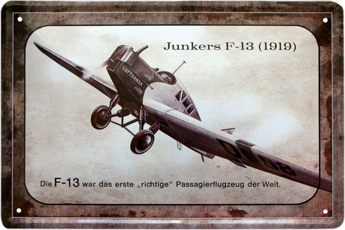 Blechschild "Junkers F-13"