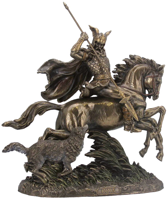 Odin auf Sleipnir mit Wolf