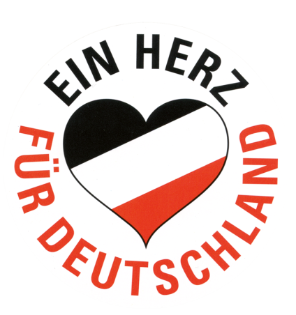 Aufkleber "Ein Herz für Deutschland", schwarz-weiß-rot