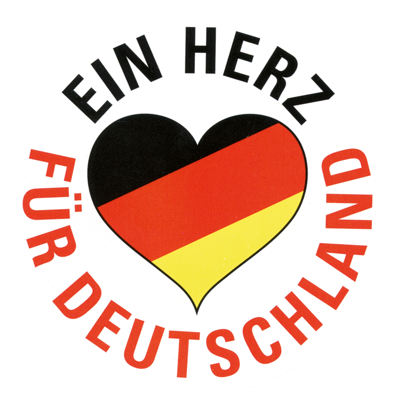 Aufkleber "Ein Herz für Deutschland", schwarz-rot-gold