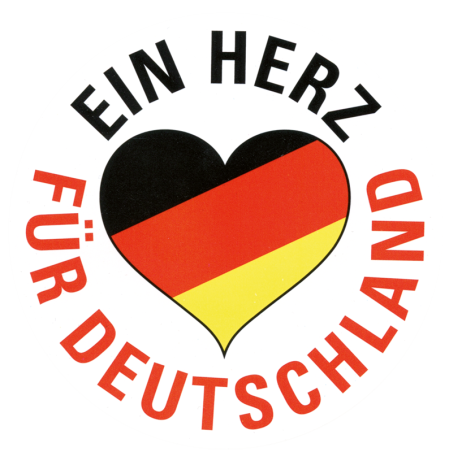 Aufkleber "Ein Herz für Deutschland", schwarz-rot-gold