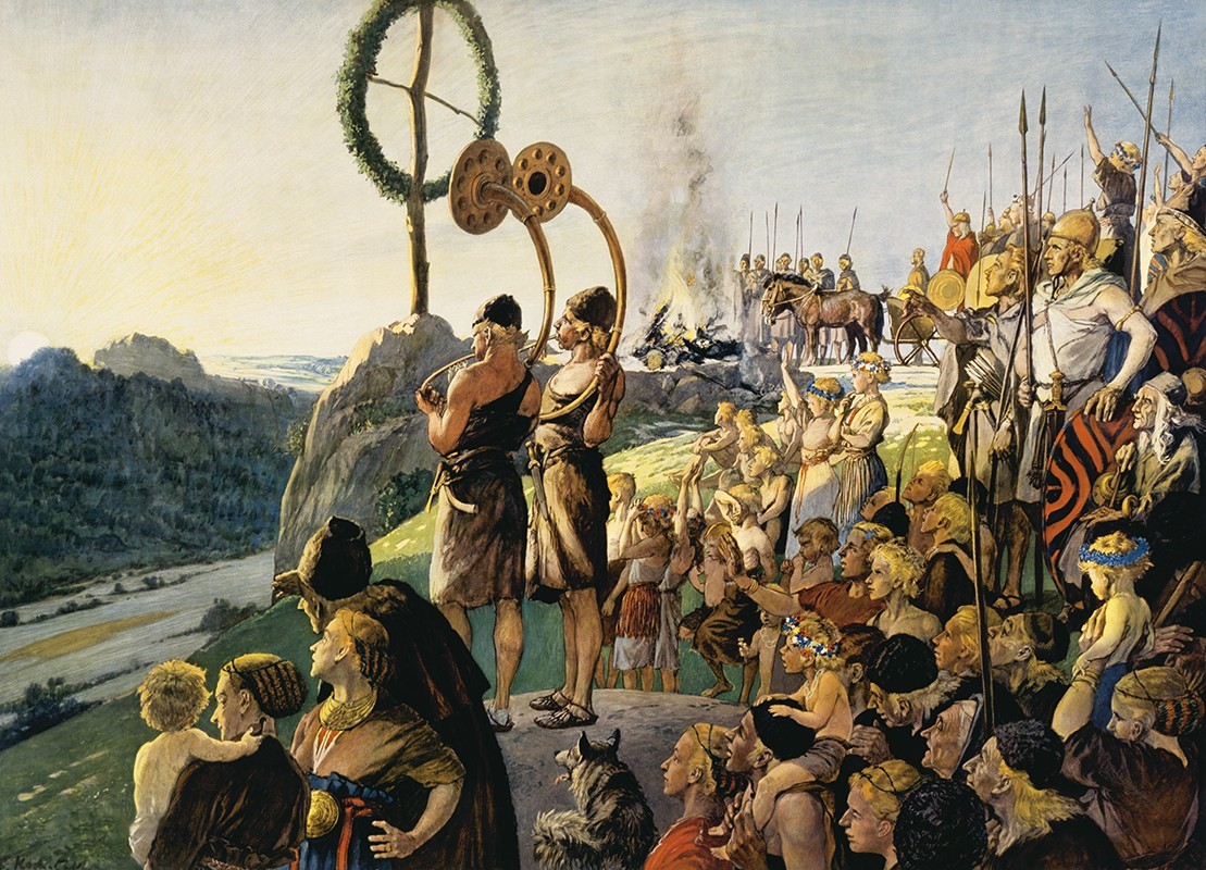 Wandbild "Germanische Sonnwendfeier"