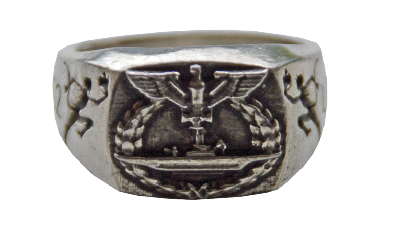 Sammlerring "U 552 mit U-Boot-Kriegsabzeichen", Einheitsgr. 21mm