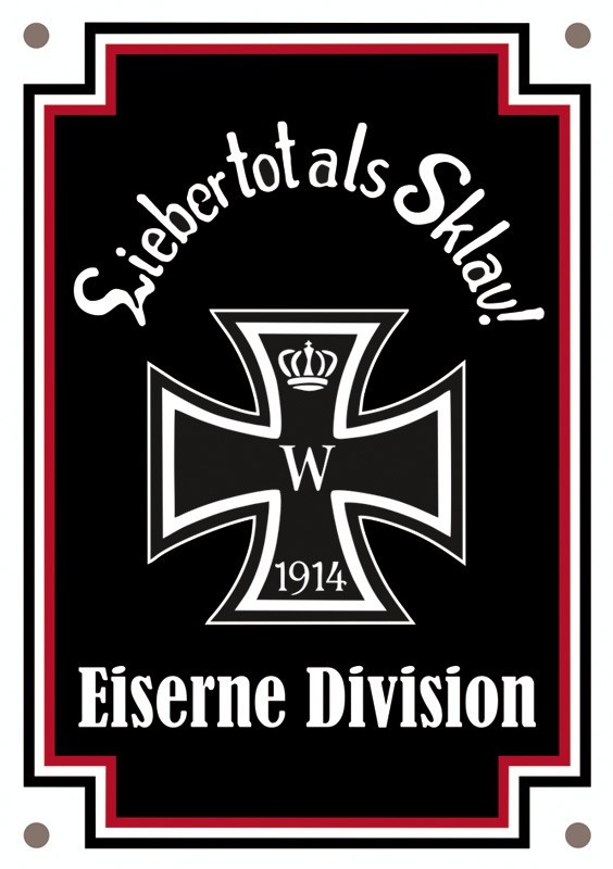 Emailleschild "Lieber tot als Sklav"