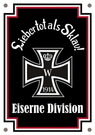 Emailleschild "Lieber tot als Sklav"