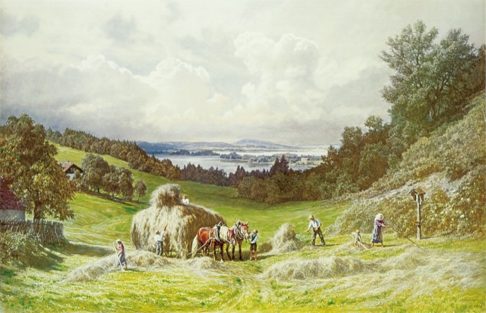 Kunstdruck "Vogt-Vilseck, Heuernte am Staffelsee" (P)