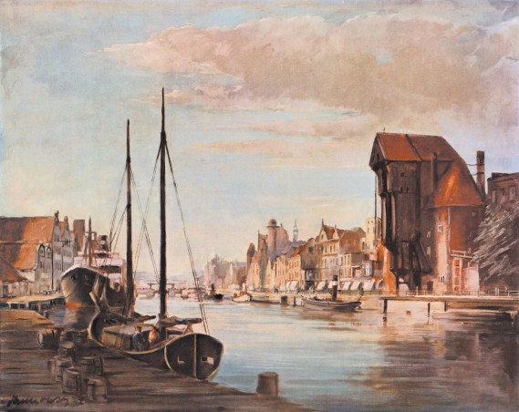 Kunstdruck Dannowsky "Die Lange Brücke in Danzig"