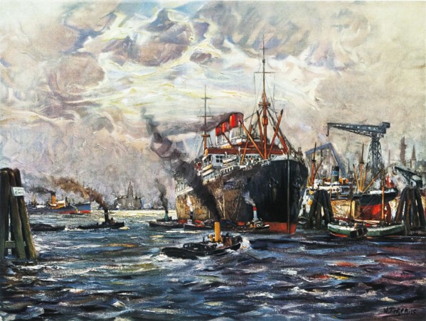 Kunstdruck Tiedjen "Hamburger Hafen"