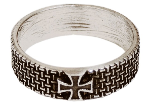 Sammlerring "Eisernes Kreuz" (Band), Zinn versilbert,