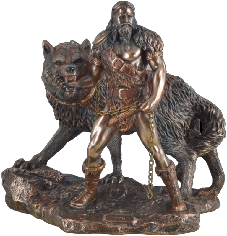 "Tyr - Gott des Krieges mit Fenriswolf"