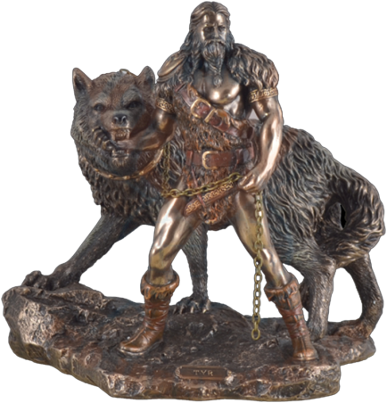 "Tyr - Gott des Krieges mit Fenriswolf"