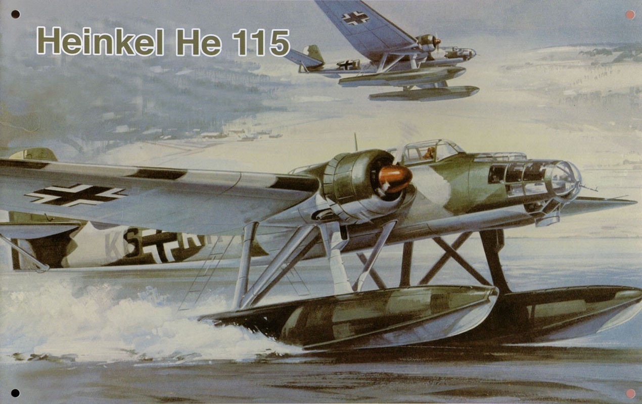 Blechschild "Wasserflugzeug Heinkel He 115", 30 x 20 cm