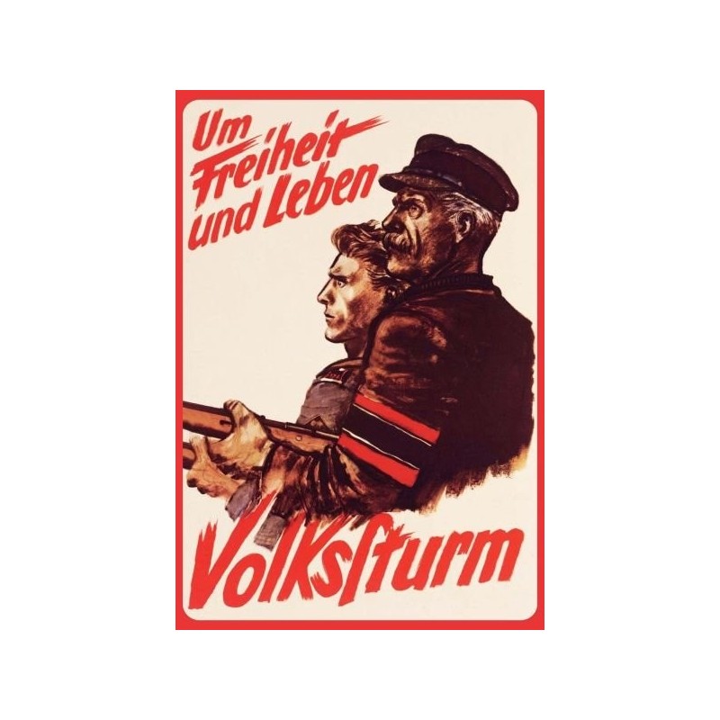 Blechschild "Volkssturm", 20 x 30 cm