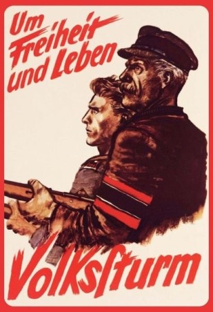 Blechschild "Volkssturm", 20 x 30 cm