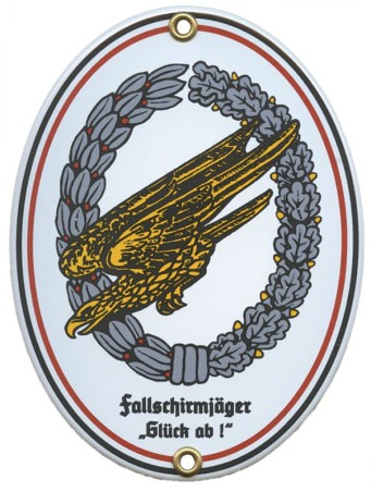 Blechschild "Fallschirmjäger", oval
