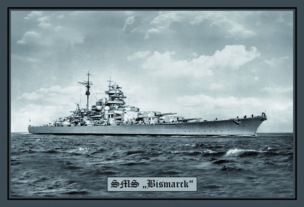 Blechschild "Schlachtschiff Bismarck"