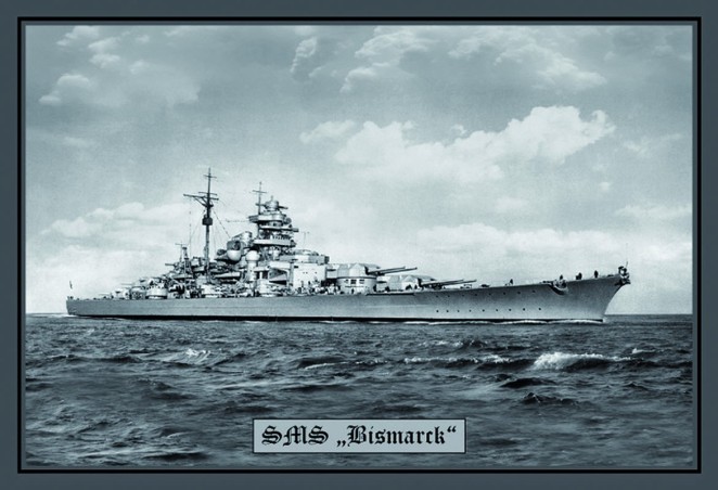 Blechschild "Schlachtschiff Bismarck"