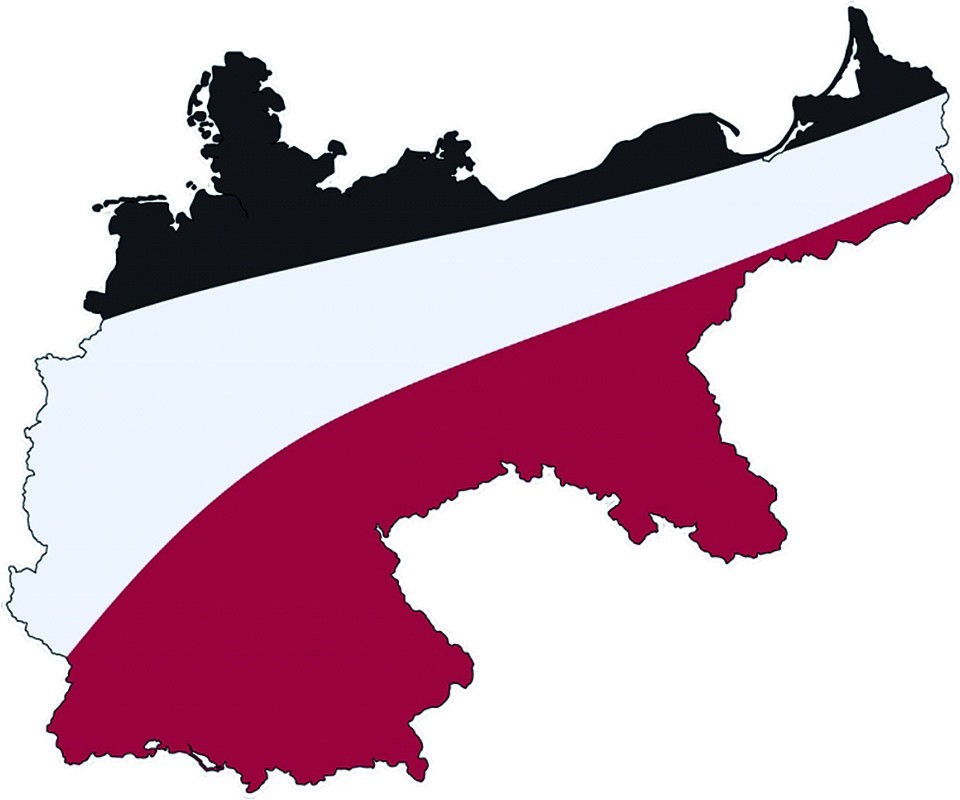 Aufkleber "Deutsches Reich" s-w-r, 5 Stück