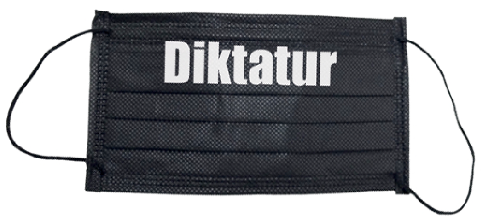 OP-Maske "Diktatur" schwarz, 5 Stück