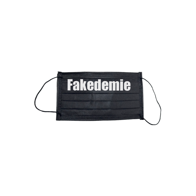 OP-Maske "Fakedemie" schwarz, 5 Stück