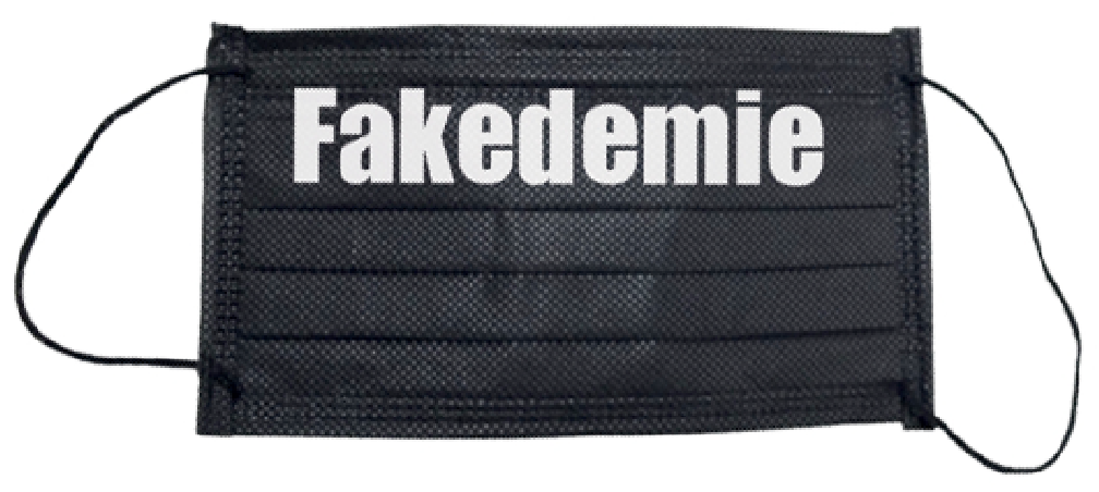 OP-Maske "Fakedemie" schwarz, 5 Stück