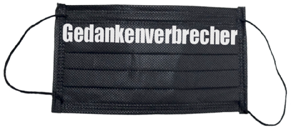 OP-Maske "Gedankenverbrecher" schwarz, 5 Stück