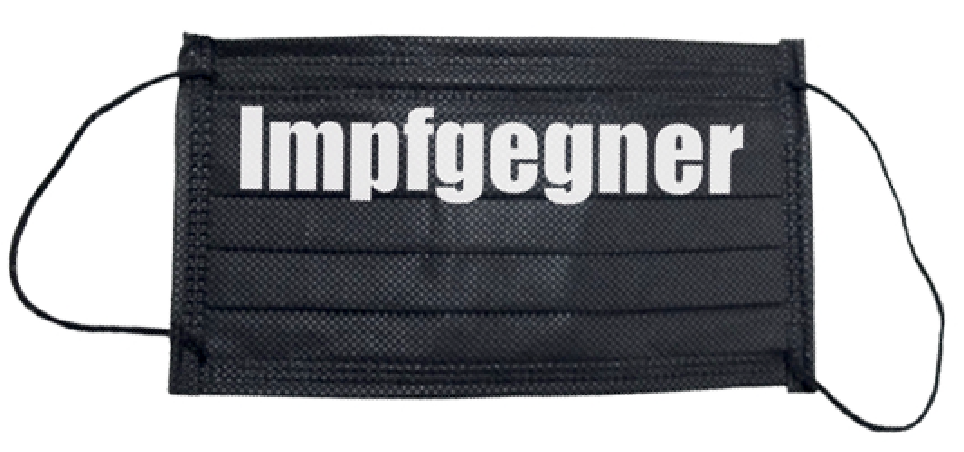 OP-Maske "Impfgegner" schwarz, 5 Stück