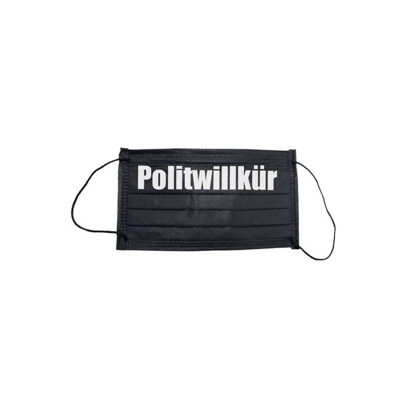 OP-Maske "Politwillkür" schwarz, 5 Stück