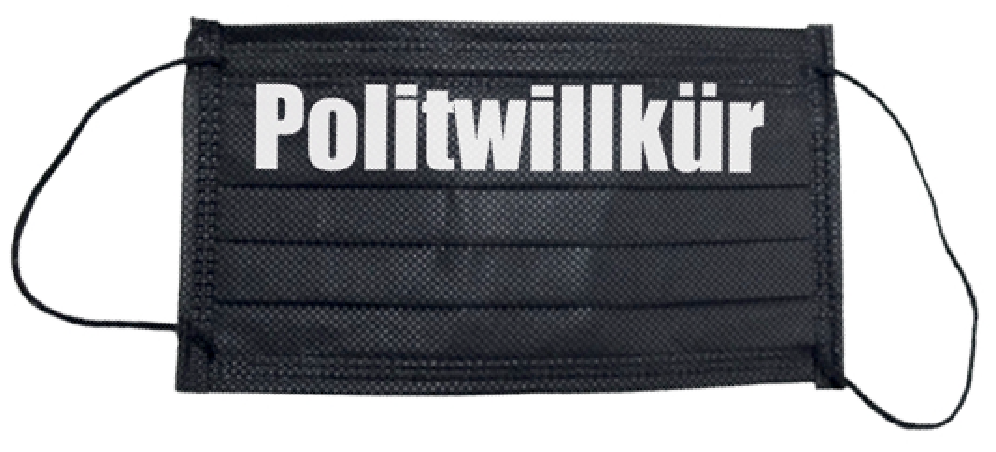 OP-Maske "Politwillkür" schwarz, 5 Stück