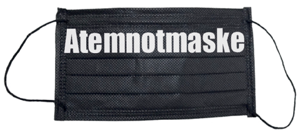 OP-Maske "Atemnotmaske" schwarz, 5 Stück