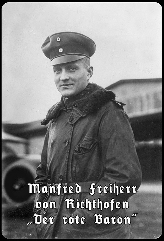 Blechschild "Manfred von Richthofen - Der rote Baron"
