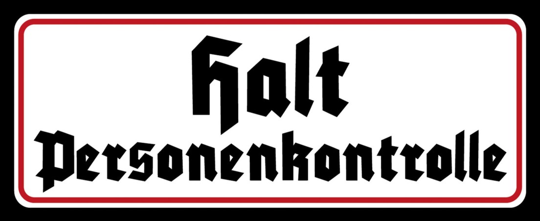Blechschild ´Halt Personenkontrolleº